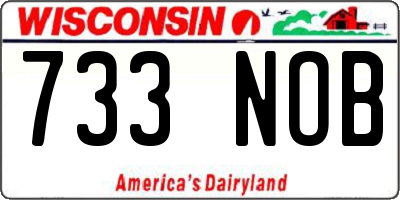 WI license plate 733NOB