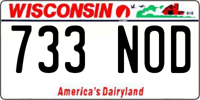 WI license plate 733NOD