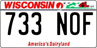 WI license plate 733NOF