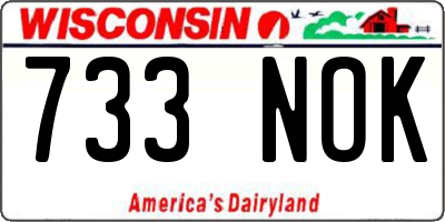 WI license plate 733NOK