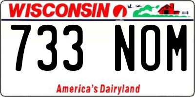 WI license plate 733NOM
