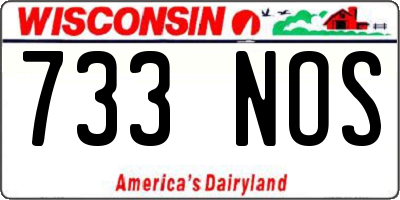WI license plate 733NOS