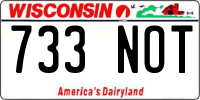WI license plate 733NOT
