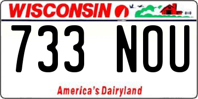 WI license plate 733NOU