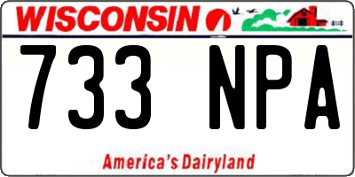 WI license plate 733NPA