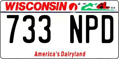 WI license plate 733NPD