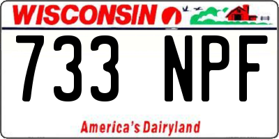 WI license plate 733NPF