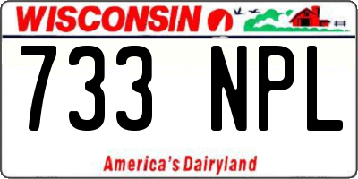 WI license plate 733NPL