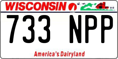 WI license plate 733NPP