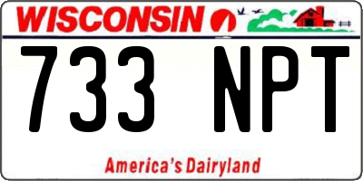 WI license plate 733NPT