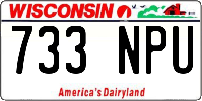 WI license plate 733NPU