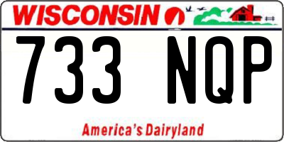 WI license plate 733NQP