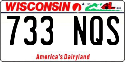 WI license plate 733NQS
