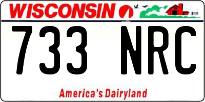 WI license plate 733NRC