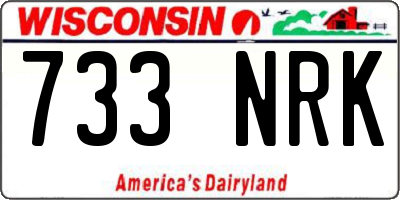 WI license plate 733NRK