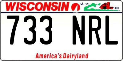 WI license plate 733NRL