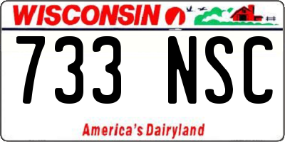 WI license plate 733NSC