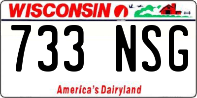 WI license plate 733NSG