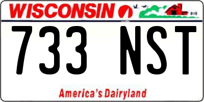 WI license plate 733NST