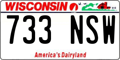 WI license plate 733NSW