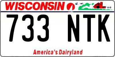 WI license plate 733NTK
