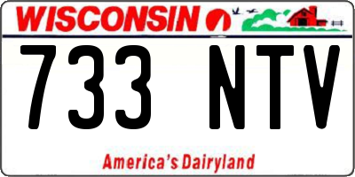 WI license plate 733NTV