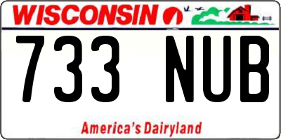 WI license plate 733NUB
