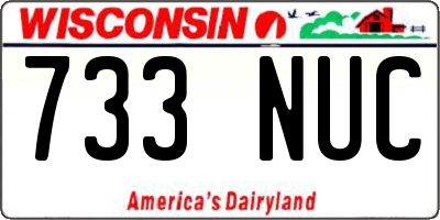 WI license plate 733NUC