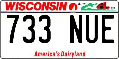 WI license plate 733NUE