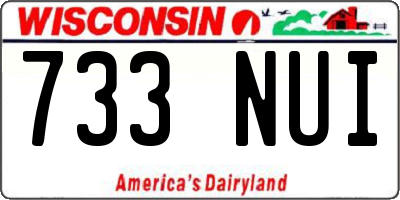 WI license plate 733NUI
