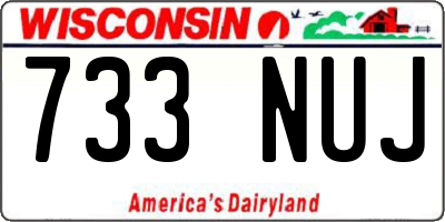 WI license plate 733NUJ