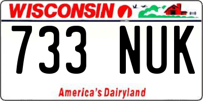 WI license plate 733NUK