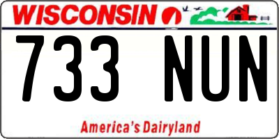 WI license plate 733NUN