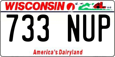 WI license plate 733NUP
