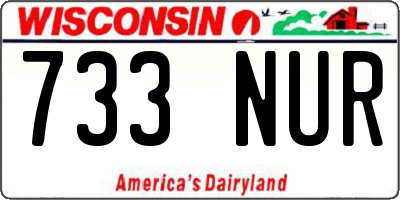 WI license plate 733NUR