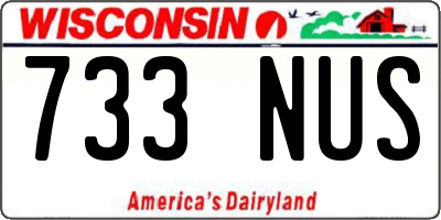 WI license plate 733NUS