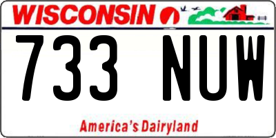 WI license plate 733NUW