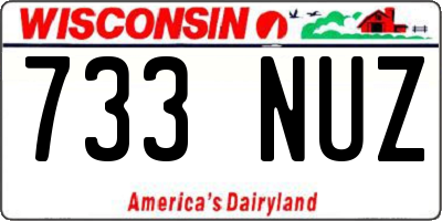WI license plate 733NUZ