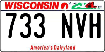 WI license plate 733NVH