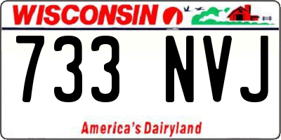 WI license plate 733NVJ