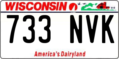 WI license plate 733NVK