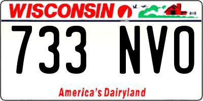 WI license plate 733NVO
