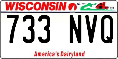 WI license plate 733NVQ