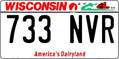 WI license plate 733NVR