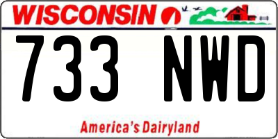 WI license plate 733NWD