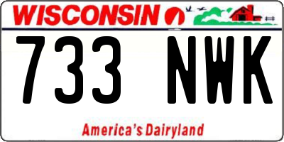 WI license plate 733NWK