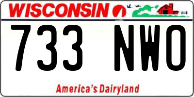 WI license plate 733NWO