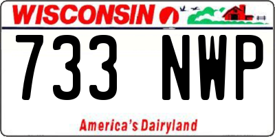 WI license plate 733NWP