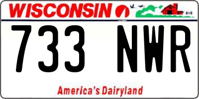 WI license plate 733NWR