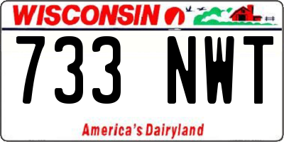 WI license plate 733NWT